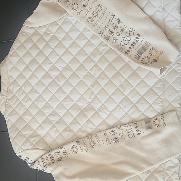 Chico's embellished sleeve jacket in new opal size 3 nwt! Zenergy brand - Picture 6 of 6